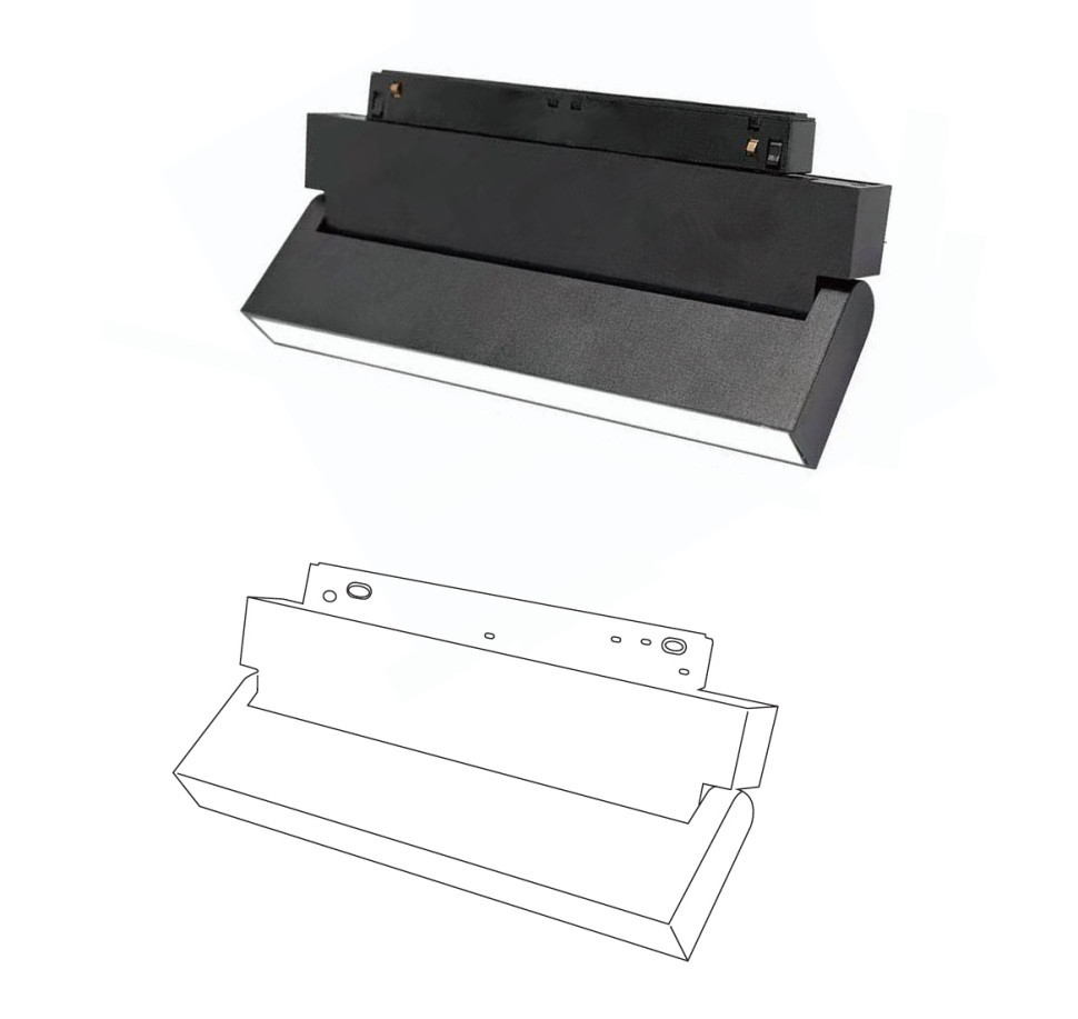 Магнитный трековый матовый поворотный светильник 6W 12CM LUX