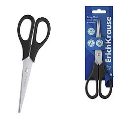 Ножницы ErichKrause EasyCut, 17см, черный (в блистере по 1 шт.)