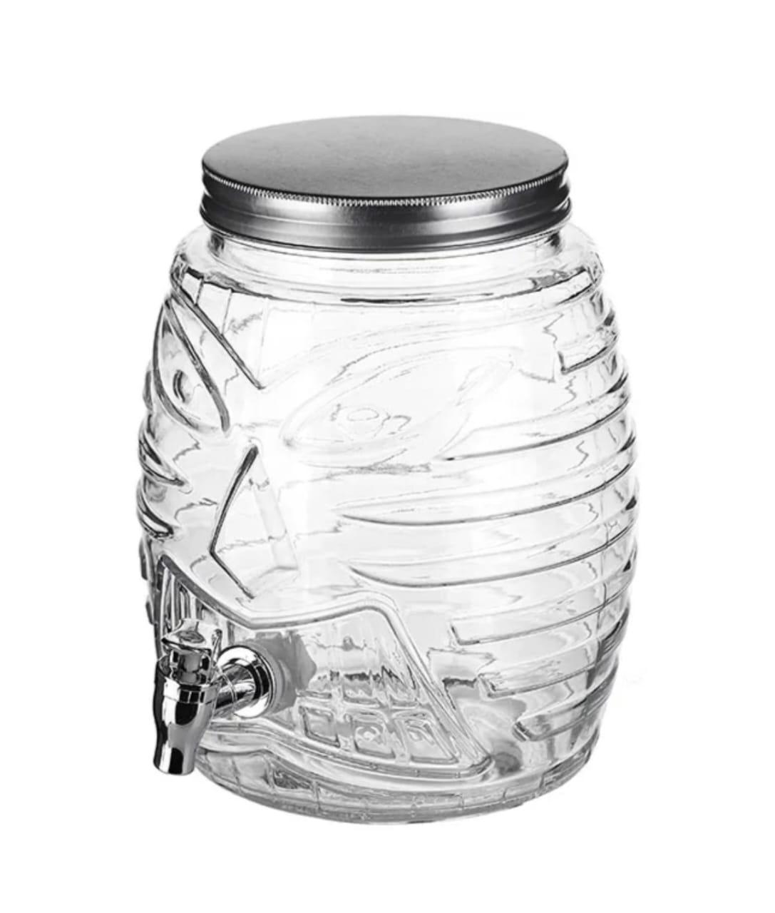 Диспенсер для холодных напитков стекло,пластик 5л D=14,H=25см прозр., фото 1