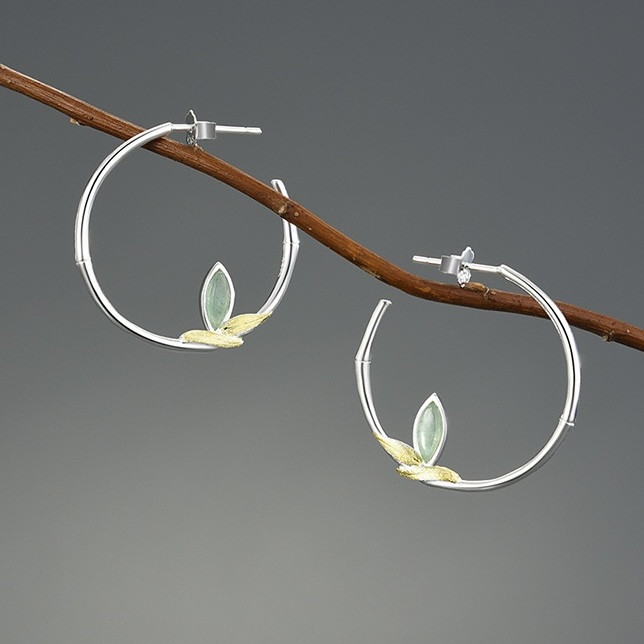 Женские серьги, серебро 925пр Lotus Fun (ручная работа) вес 3,3гр,Авантюрин, фото 1