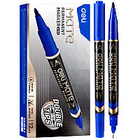 Маркер для CD/DVD DELI "Mate" перманентный двухсторонний, 0,5-1,0 мм, синий