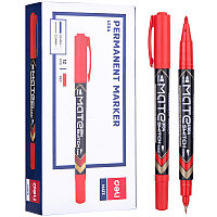 Маркер для CD/DVD DELI "Mate" перманентный двухсторонний, 0,5-1,0 мм, красный