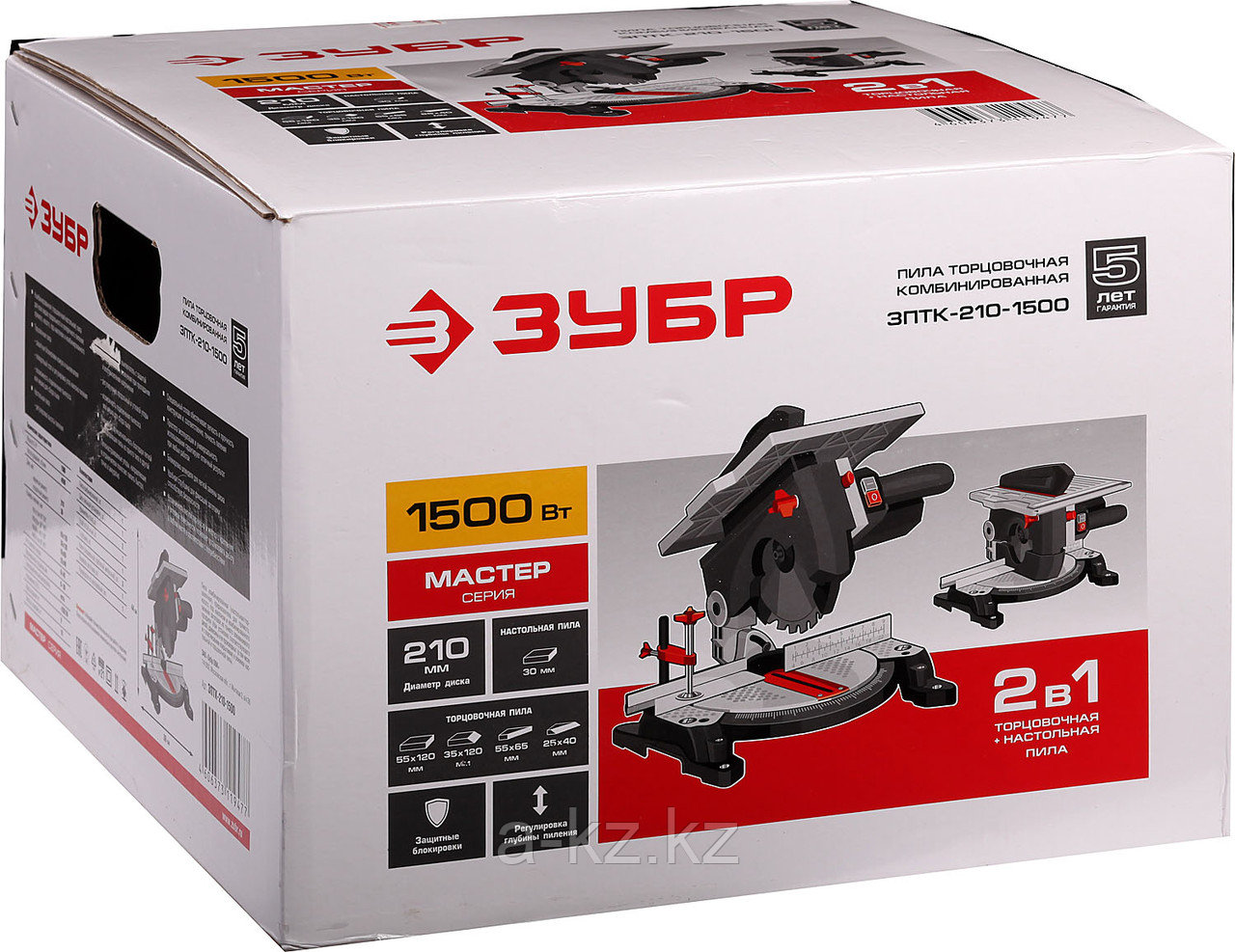 ЗУБР Ø 210, 1500 Вт, пила торцовочная комбинированная (ЗПТК-210-1500)