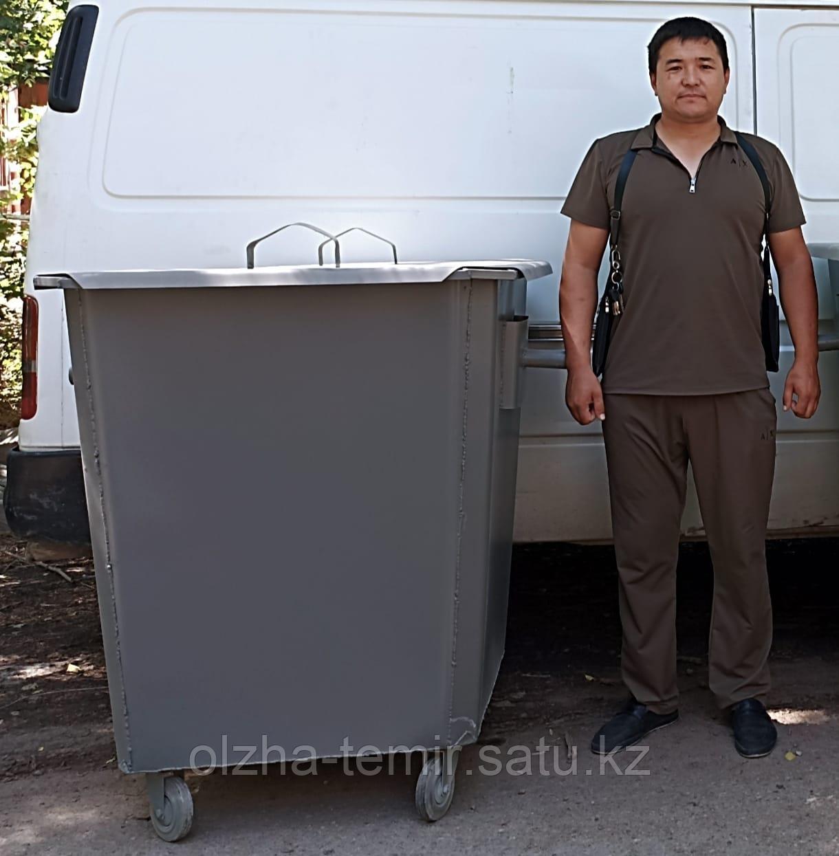 Мусорный контейнер для ТБО с крышкой и на колесах, 750 л - фото 1 - id-p123788109