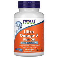 Ультраомега-3, 500 ЭПК /250 ДГК, 90 капсул, NOW Foods