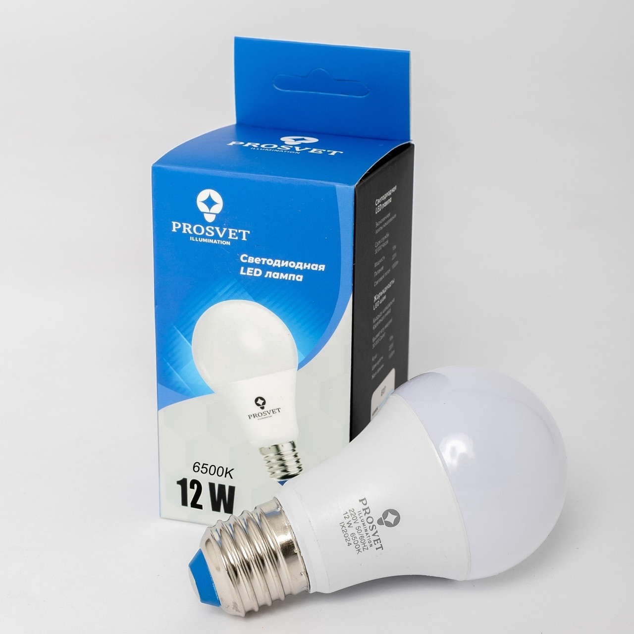 Светодиодная лампа A60 12W E27 6500K PROSVET, фото 1