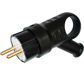 Вилка каучуковая с кольцом В16-385 16А 230В черный IP20 BY
