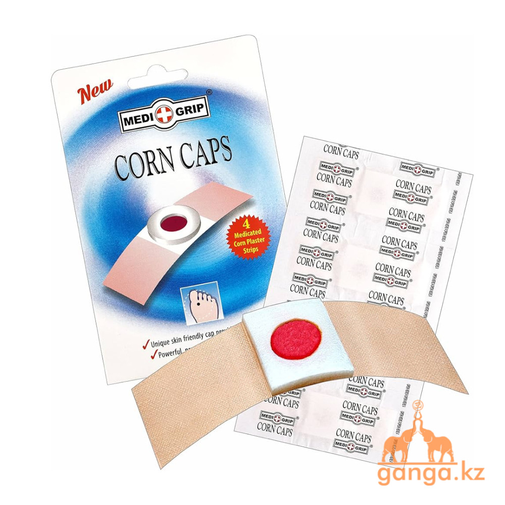 Пластырь от мозолей и натоптышей (4 corn caps MEDI GRIP), 1 уп- 4 шт