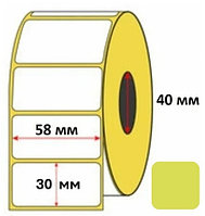 Термоэтикетка самоклеящаяся 58х30 Желтая (Этикет лента)