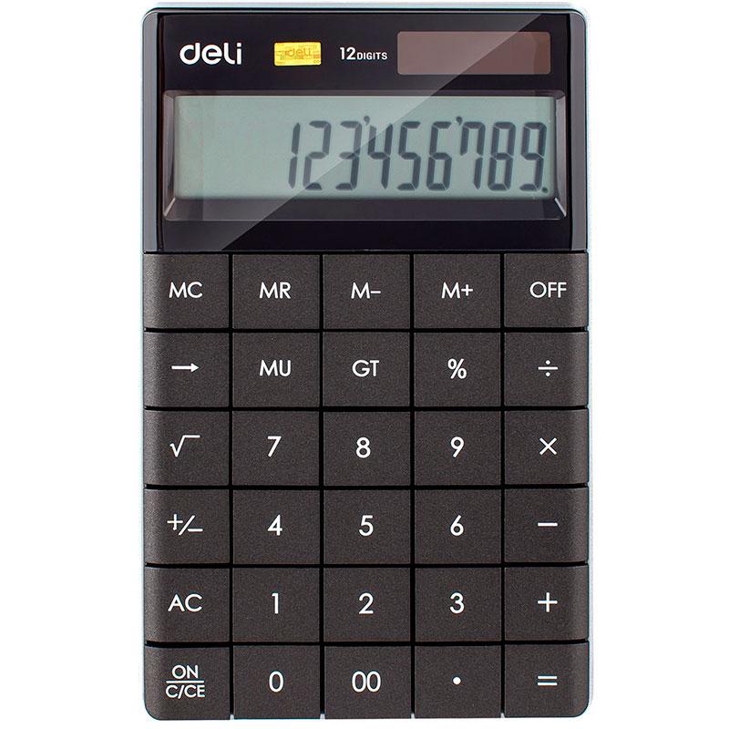 Калькулятор настольный DELI "1589" 12 разрядный, 166х104х15 мм, черный