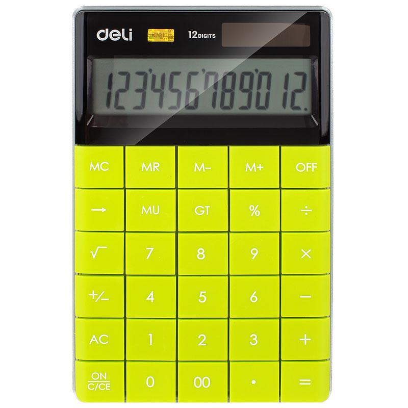 Калькулятор настольный DELI "1589" 12 разрядный, 166х104х15 мм, зеленый