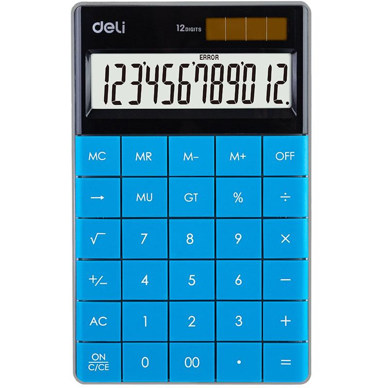 Калькулятор настольный DELI "1589" 12 разрядный, 166х104х15 мм, синий, фото 1