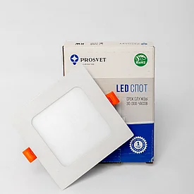 LED спот 12W 6500K/4200К квадрат PROSVET