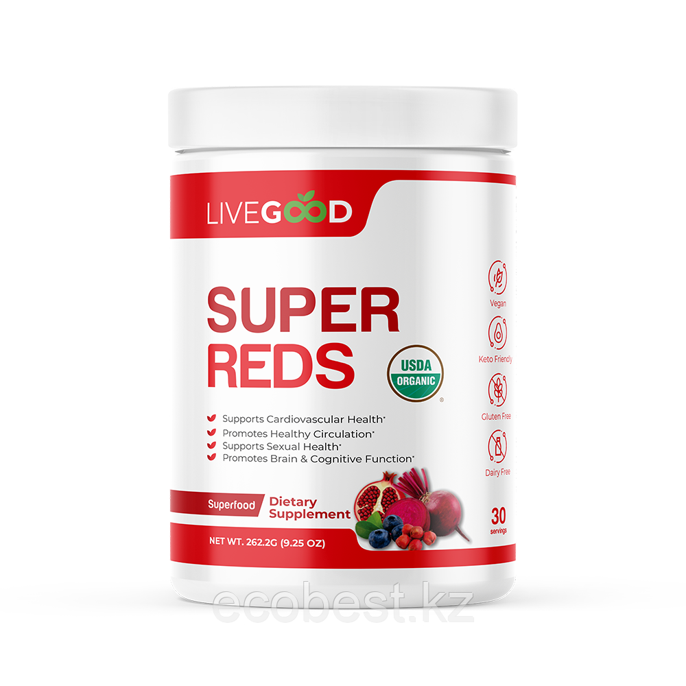 Органический Super Reds для укрепления сердца и сосудов, 262г.