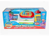 Игровая интерактивная касса "Мой магазин" 16 аксессуаров 775891 Игровая интерактивная касса "Мой магазин" 16 аксессуаров