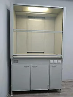 Шкаф вытяжной, двойной экран, три тумбы, две розетки IP54, 1200х720(600)х2200 мм