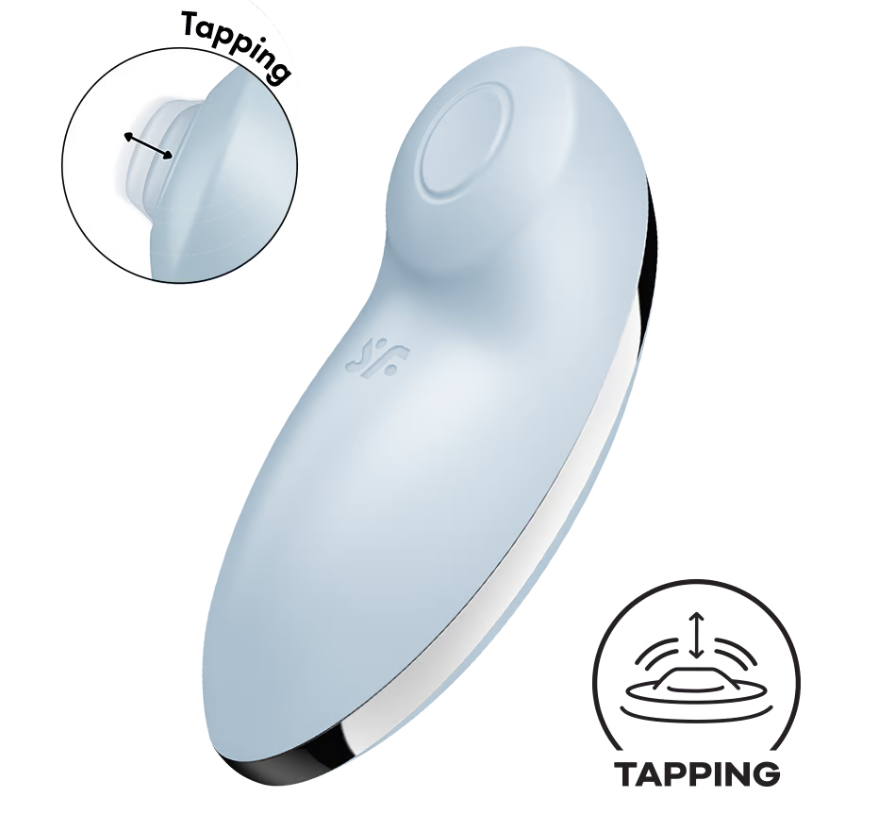 Клиторальный стимулятор с вибрацией Satisfyer Tap&Climax 2 голубой