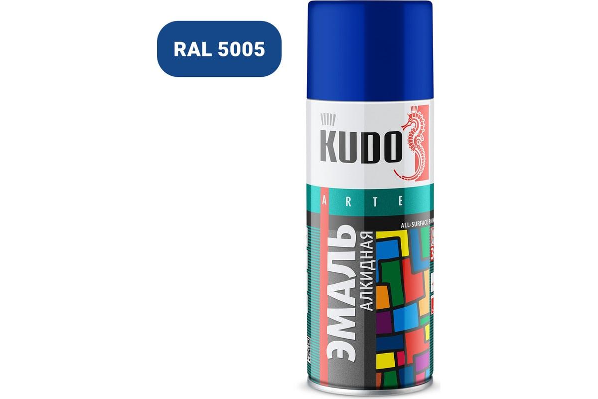 Эмаль универсальная Kudo, синяя, глянцевая, 520 мл/270 г, фото 1