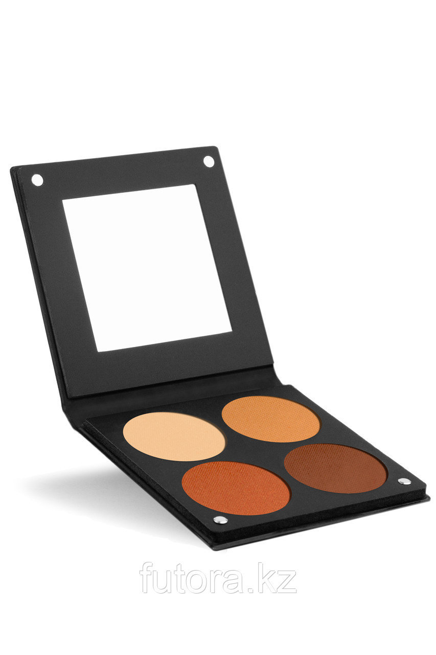 Румяна для контуринга скул "Make-Up Atelier - 4 Blush Colors 3D Effect - Mestiza" палитра из 4 цветов, с зеркалом.