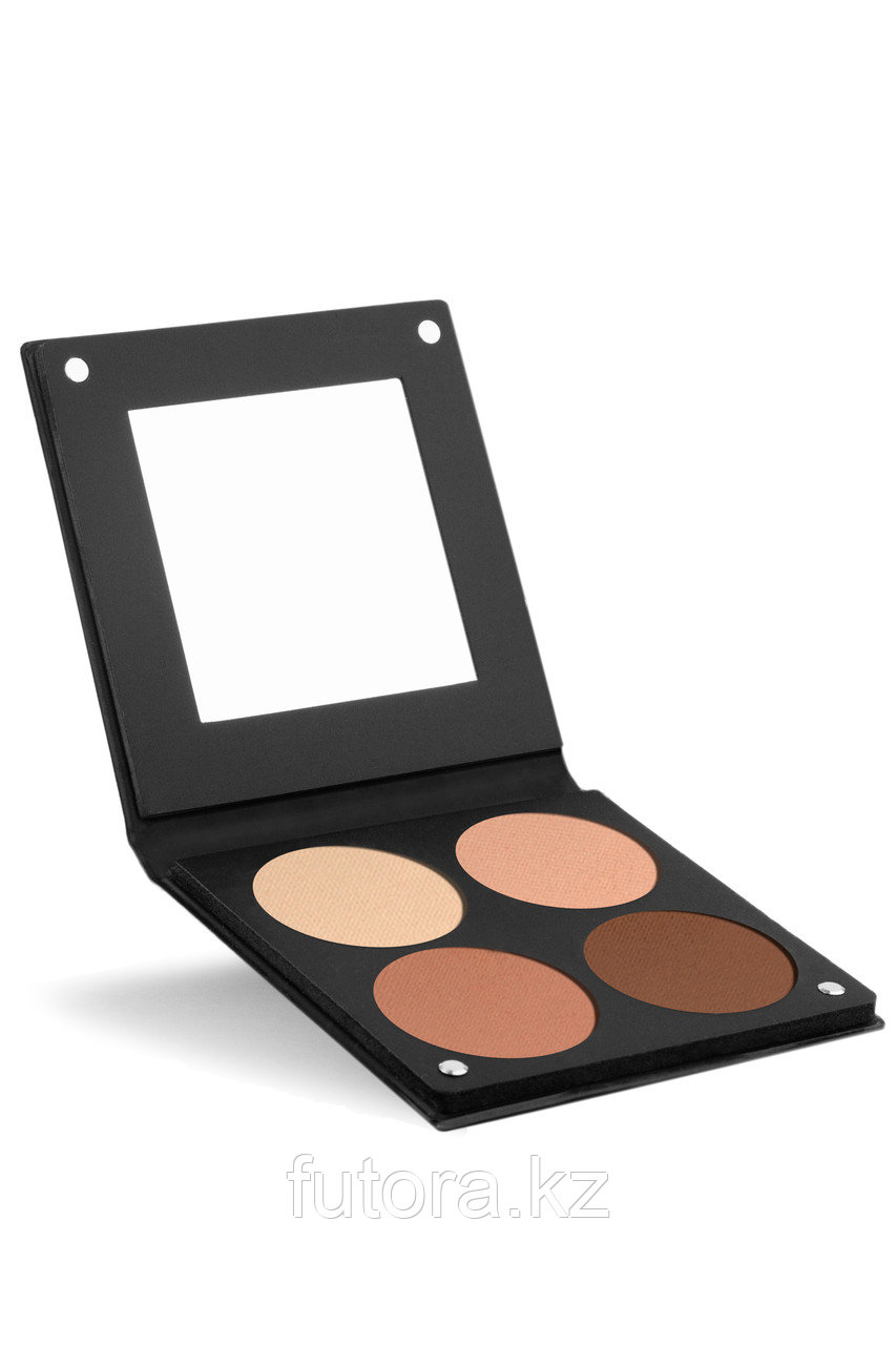 Румяна для контуринга скул "Make-Up Atelier - 4 Blush Colors 3D Effect - Nude" палитра из 4 цветов, с зеркалом.