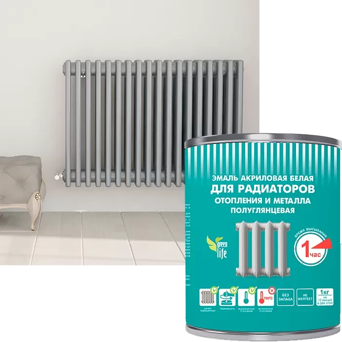 "Радуга-178", эмаль для металла и радиаторов отопления (полуглянцевая) - фото 1 - id-p124199156