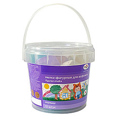 Мелки фигурные для асфальта Гамма "Малыш", камешки, 12шт., пластиковое ведро