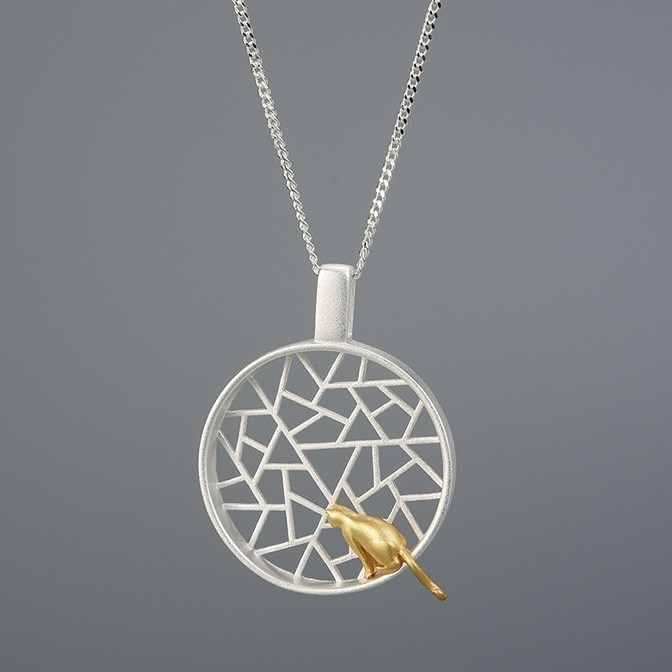 Кулон с цепью 45см 1,5гр, серебро 925пр (покрыт 18К золото) Lotus Fun (ручная работа) вес 3,2гр, фото 1