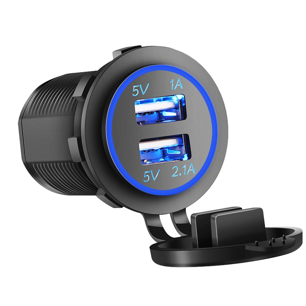 USB розетка на 2 USB порта с подсветкой 5V 3,1 А