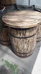 Деревянный стол-бочка