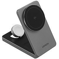 Беспроводное зарядное устройство Ugreen W707 for Apple Iphone/AirPods/Watch (45025) серый