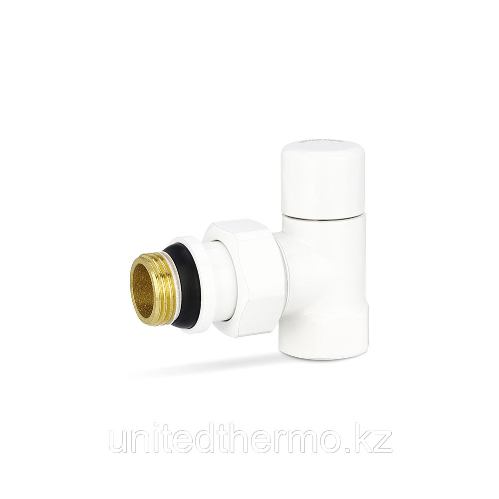 Запорный угловой, 1/2" радиаторный клапан, серия VMDV03, белый