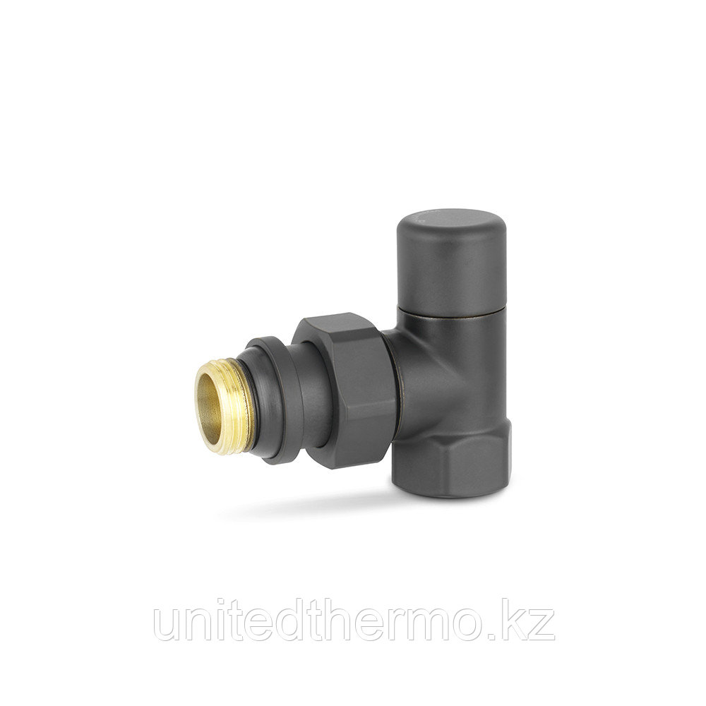 Запорный угловой, 1/2" радиаторный клапан, серия VMDV03, черный