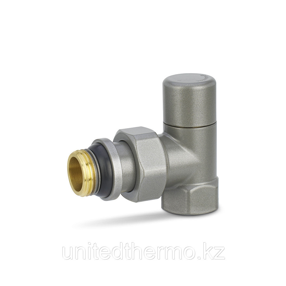 Запорный угловой, 1/2" радиаторный клапан, серия VMDV03, серый