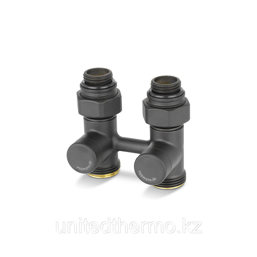 Узел прямой, 1/2"х3/4"EK нижнего подключения, серия VMDV21, черный