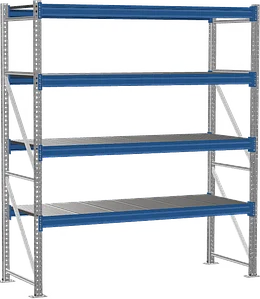 Среднегрузовой стеллаж, 2400мм, 2100мм, 4 полки