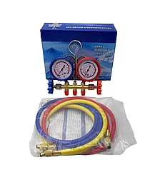 Манометрическая Коллектор CT-536G - R22/134/404/410; 2 вентильный, шланги 0,9м SAE 1/4"