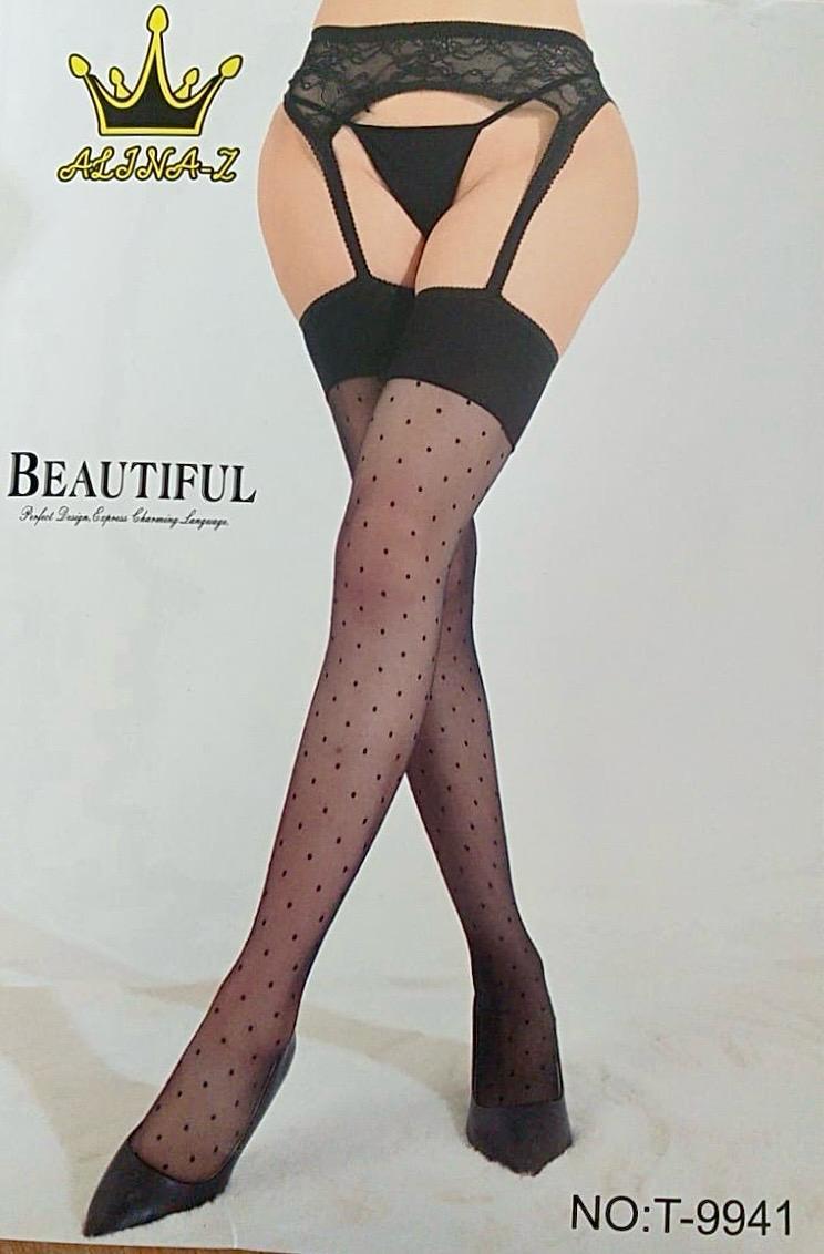 Чулки женские в мелкий горошек