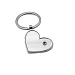 Брелок Сердце металлический, серебристый, фото 2