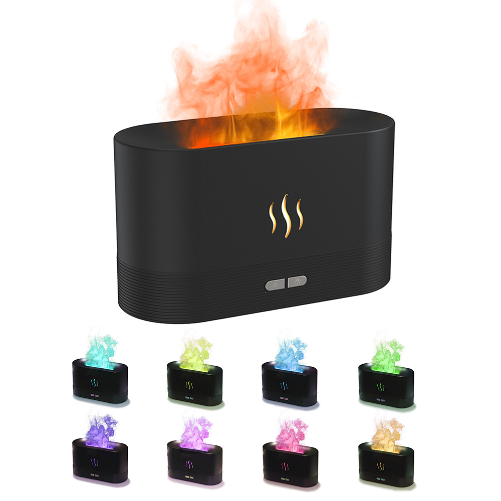 Светодиодный USB увлажнитель-ароматизатор Flame RGB, черный, фото 1
