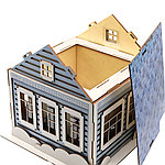 Новогодний дом - упаковка новогодняя из дерева, голубой полуматовый, фото 2