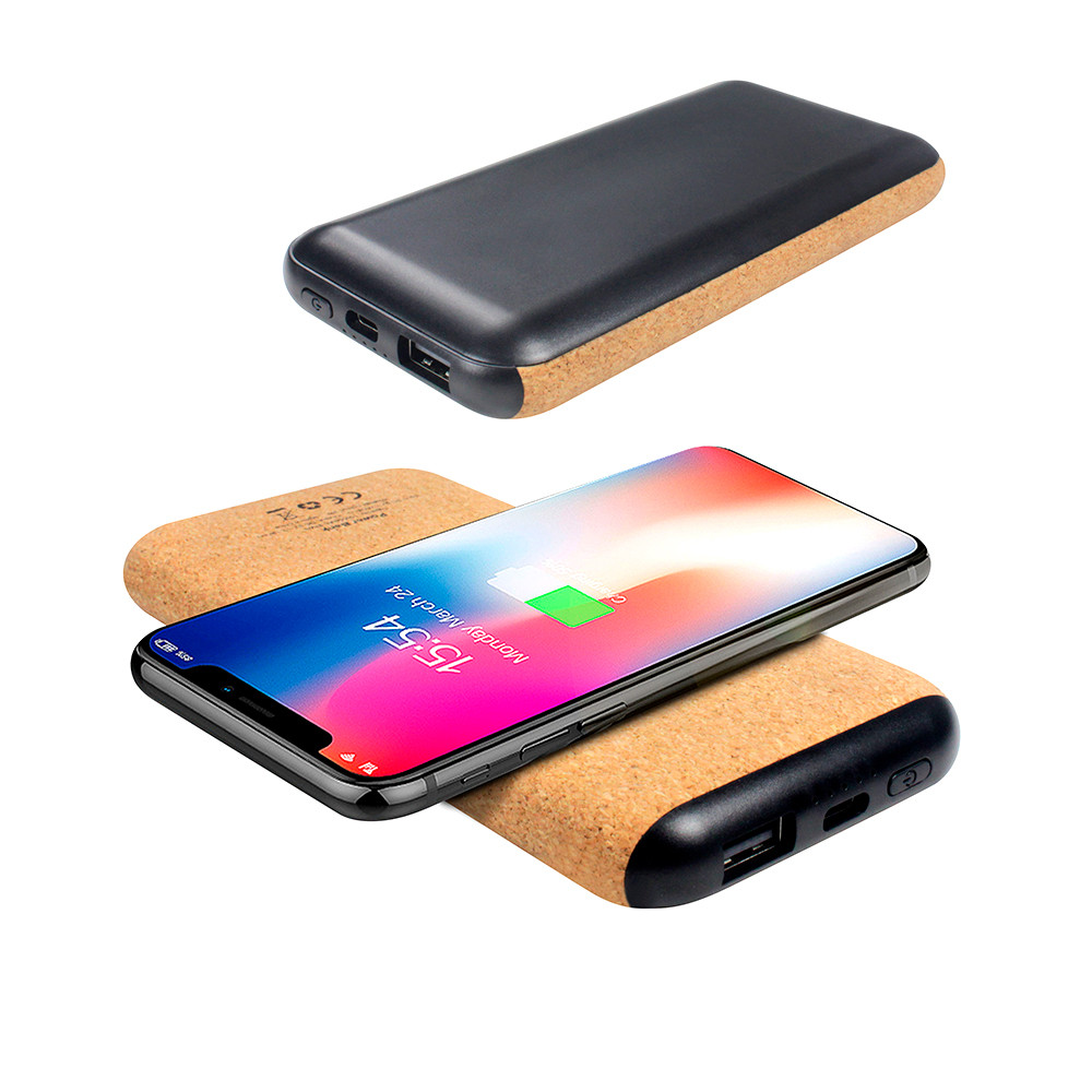 Внешний аккумулятор Suntory с беспроводной зарядкой, 10000 mAh, черный, фото 1
