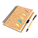 Блокнот Гарольд со стикерами и шариковой ручкой, черный, фото 2