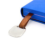 Блокнот A5 Shell в мягком переплёте c металлической биркой, синий, фото 3