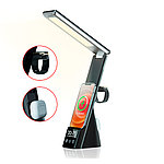 Настольная лампа с беспроводными зарядками, часами и будильником Zeus, черный, фото 2