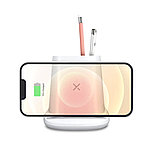 Настольный органайзер Limerick c беспроводной зарядкой и вентилятором, белый, фото 2