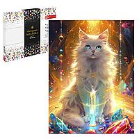 Алмазная мозаика Феникс+ "КОТ И САМОЦВЕТЫ" 30*40 см, арт. 68637