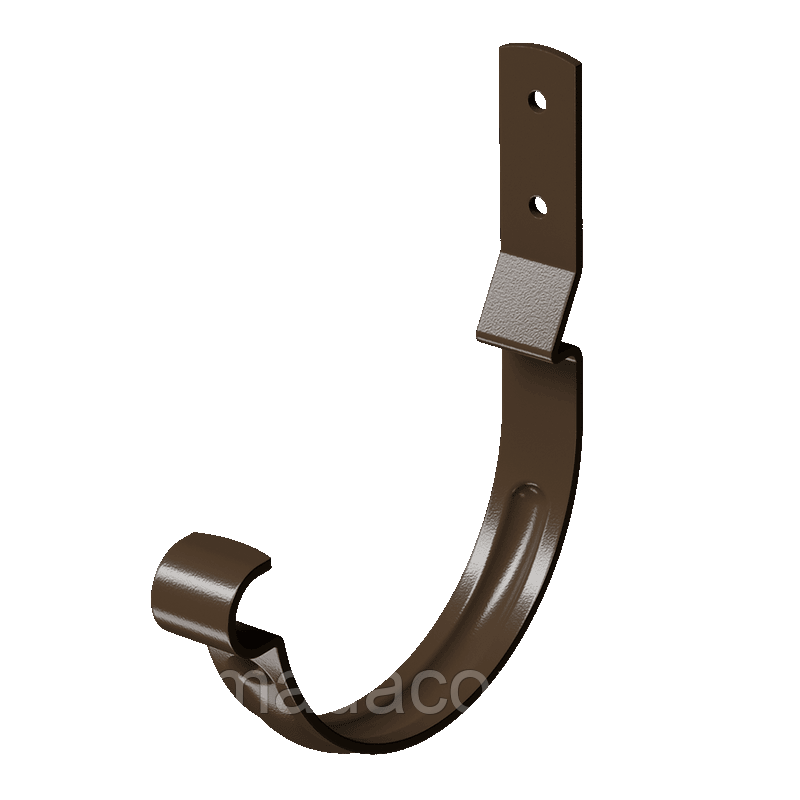 Карнизный крюк для желоба короткий (гнутый) Stal Premium, каштан