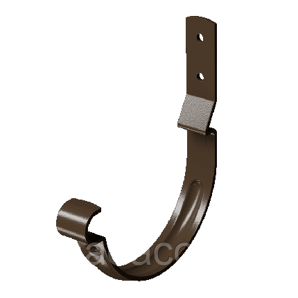 Карнизный крюк для желоба короткий (гнутый) Stal Premium, каштан, фото 1