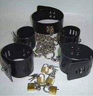 Наручники + оковы + ошейник на цепях