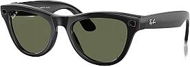 Ray-Ban Meta Skyler Frame Shiny Black/Lenses G-15 Green Polarized RW4010 601/9A 52 Size
